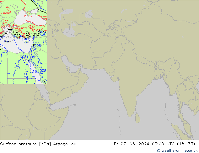 Surface pressure Arpege-eu Fr 07.06.2024 03 UTC