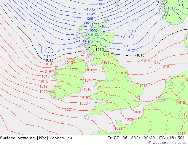 Luchtdruk (Grond) Arpege-eu vr 07.06.2024 00 UTC