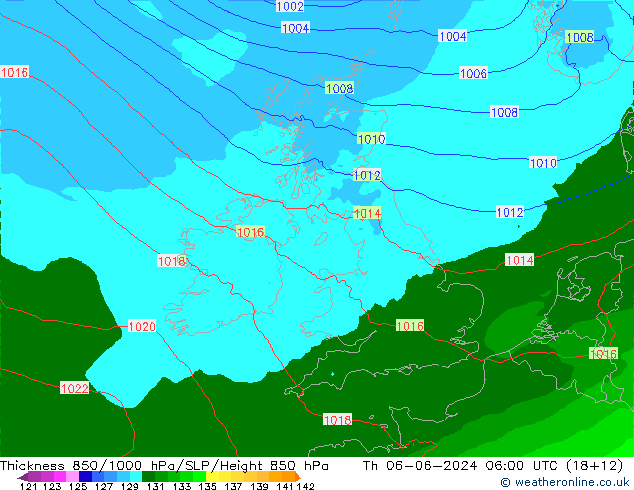 Thck 850-1000 hPa Arpege-eu jeu 06.06.2024 06 UTC