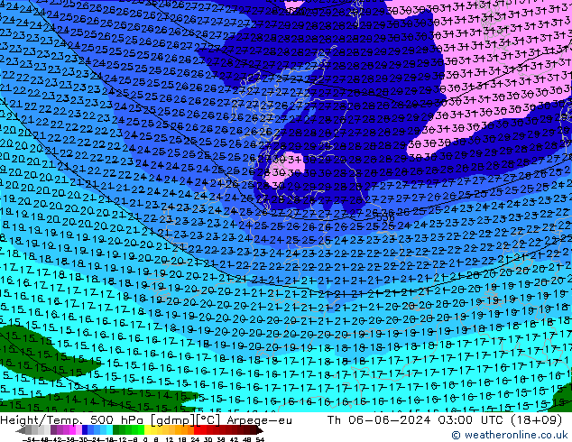 Hoogte/Temp. 500 hPa Arpege-eu do 06.06.2024 03 UTC