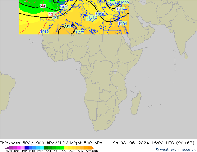 Dikte 500-1000hPa Arpege-eu za 08.06.2024 15 UTC