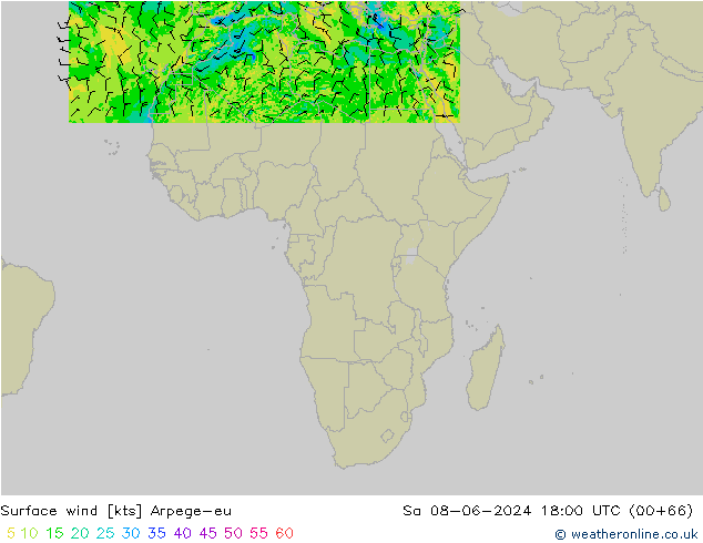 Bodenwind Arpege-eu Sa 08.06.2024 18 UTC