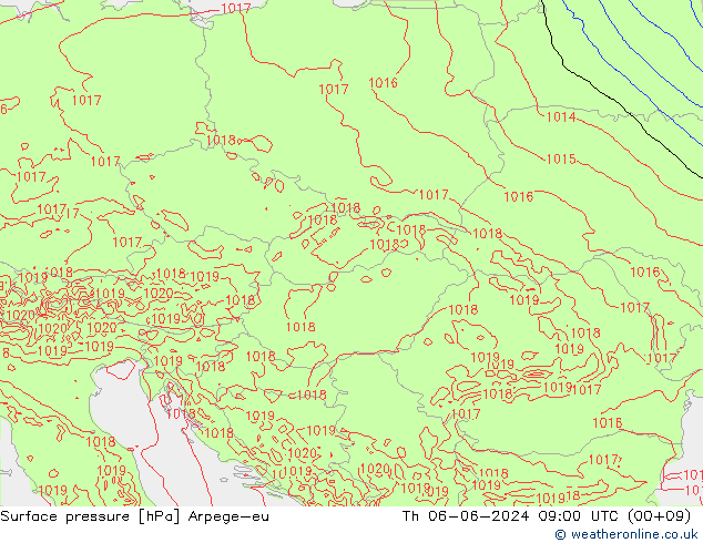 Luchtdruk (Grond) Arpege-eu do 06.06.2024 09 UTC