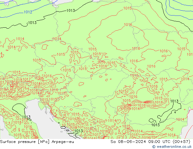 Luchtdruk (Grond) Arpege-eu za 08.06.2024 09 UTC