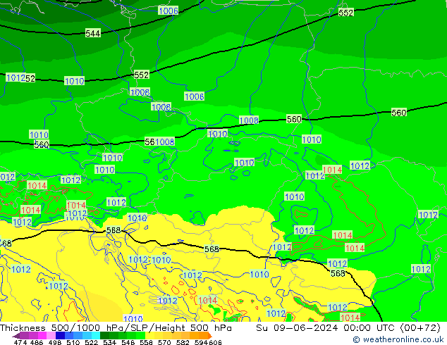 Thck 500-1000hPa Arpege-eu Su 09.06.2024 00 UTC