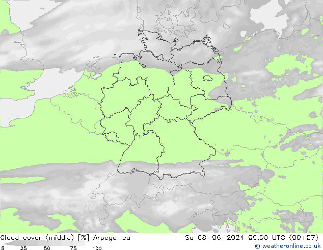 nuvens (médio) Arpege-eu Sáb 08.06.2024 09 UTC