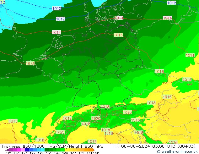 Thck 850-1000 hPa Arpege-eu Th 06.06.2024 03 UTC