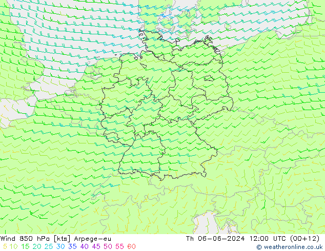  850 hPa Arpege-eu  06.06.2024 12 UTC