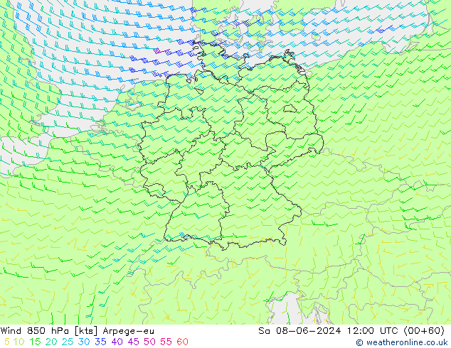  850 hPa Arpege-eu  08.06.2024 12 UTC