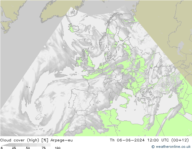 Wolken (hohe) Arpege-eu Do 06.06.2024 12 UTC