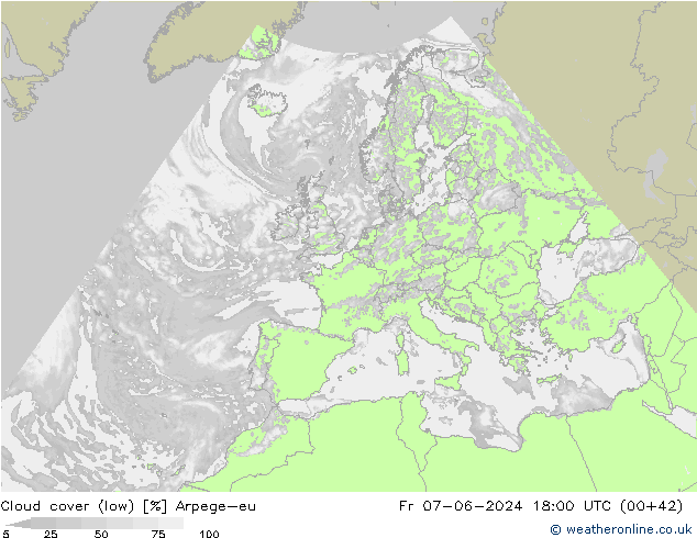 Bulutlar (düşük) Arpege-eu Cu 07.06.2024 18 UTC