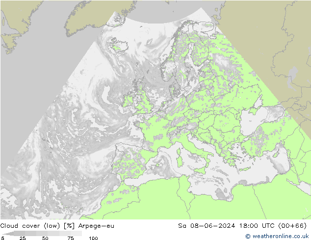 Nuages (bas) Arpege-eu sam 08.06.2024 18 UTC