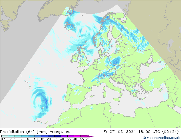 Nied. akkumuliert (6Std) Arpege-eu Fr 07.06.2024 00 UTC