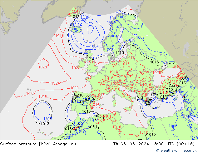 pressão do solo Arpege-eu Qui 06.06.2024 18 UTC