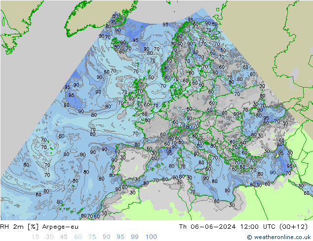 RH 2m Arpege-eu Do 06.06.2024 12 UTC