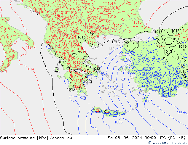 pressão do solo Arpege-eu Sáb 08.06.2024 00 UTC