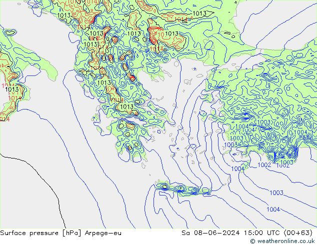 pression de l'air Arpege-eu sam 08.06.2024 15 UTC