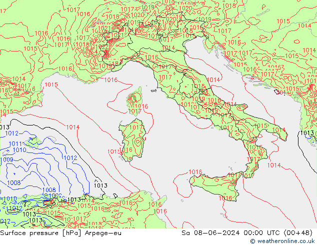 pressão do solo Arpege-eu Sáb 08.06.2024 00 UTC