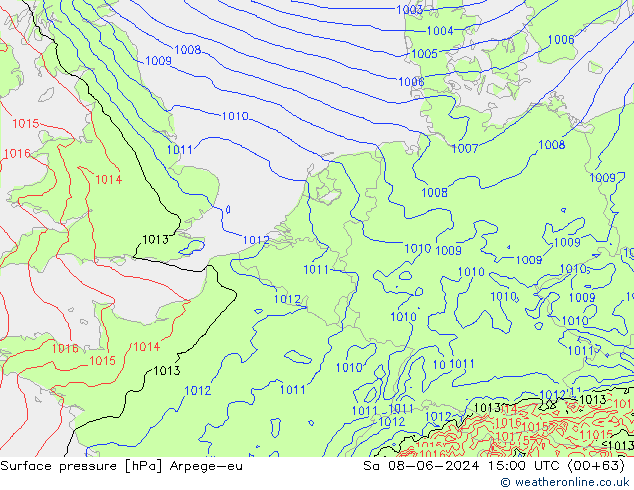 pressão do solo Arpege-eu Sáb 08.06.2024 15 UTC