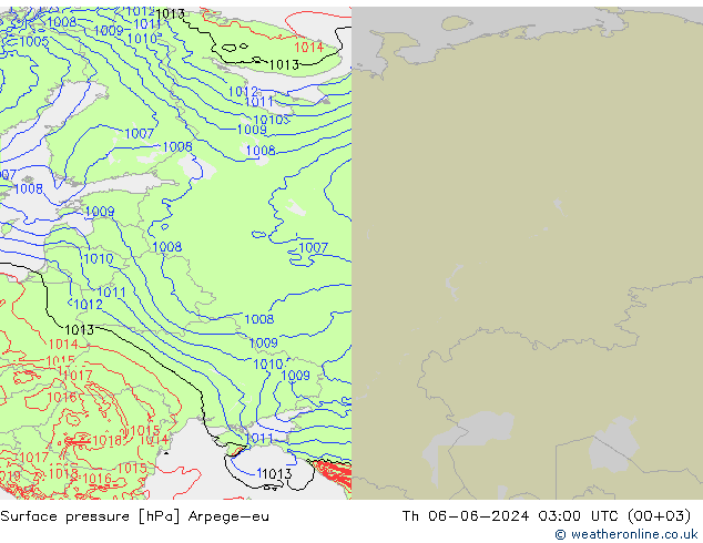 pressão do solo Arpege-eu Qui 06.06.2024 03 UTC
