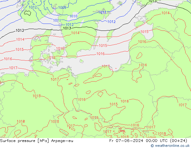 Bodendruck Arpege-eu Fr 07.06.2024 00 UTC