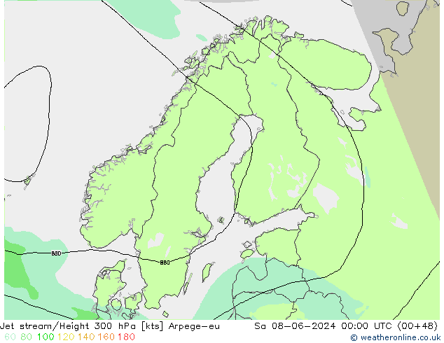 Prąd strumieniowy Arpege-eu so. 08.06.2024 00 UTC