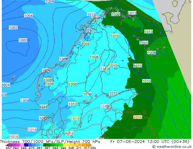 Thck 700-1000 hPa Arpege-eu Pá 07.06.2024 12 UTC