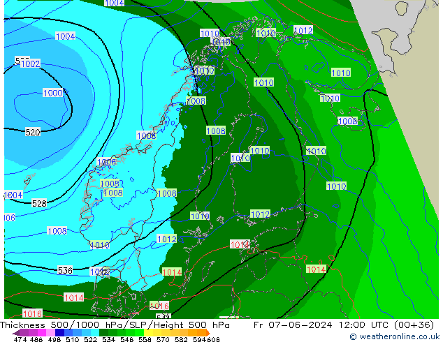 Thck 500-1000hPa Arpege-eu Pá 07.06.2024 12 UTC