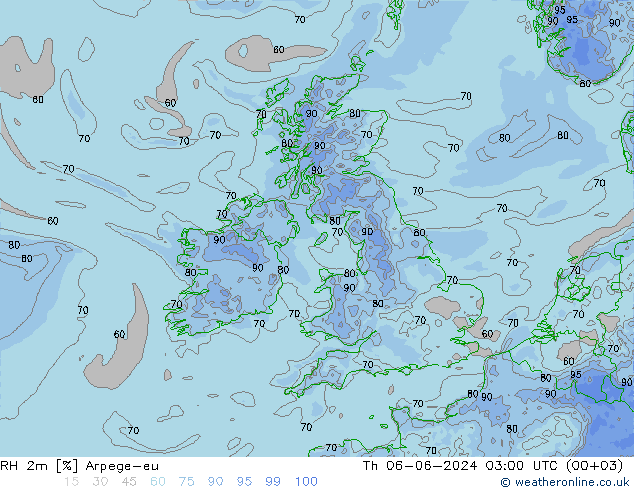 RH 2m Arpege-eu Th 06.06.2024 03 UTC