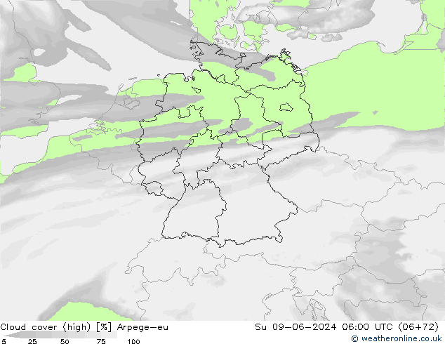 Bewolking (Hoog) Arpege-eu zo 09.06.2024 06 UTC