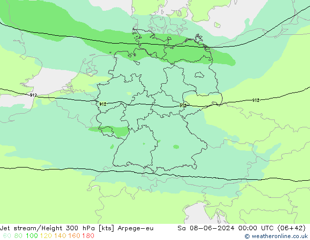 Prąd strumieniowy Arpege-eu so. 08.06.2024 00 UTC