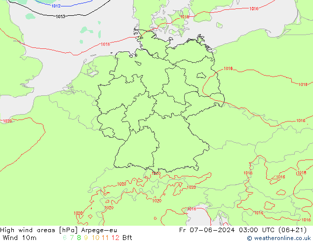 yüksek rüzgarlı alanlar Arpege-eu Cu 07.06.2024 03 UTC