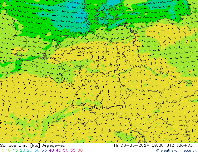 Bodenwind Arpege-eu Do 06.06.2024 09 UTC