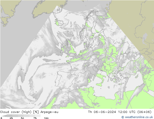 Wolken (hohe) Arpege-eu Do 06.06.2024 12 UTC