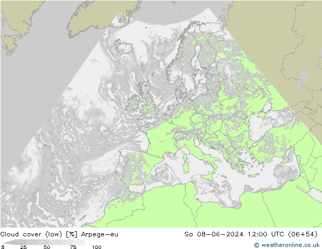 Nubi basse Arpege-eu sab 08.06.2024 12 UTC