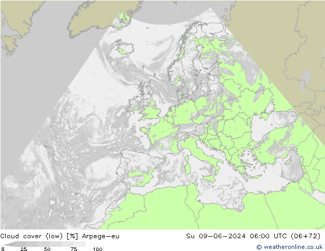 Nubi basse Arpege-eu dom 09.06.2024 06 UTC