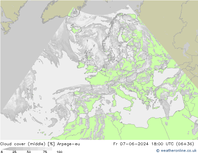 Nubes medias Arpege-eu vie 07.06.2024 18 UTC