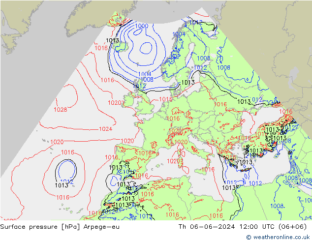 Yer basıncı Arpege-eu Per 06.06.2024 12 UTC