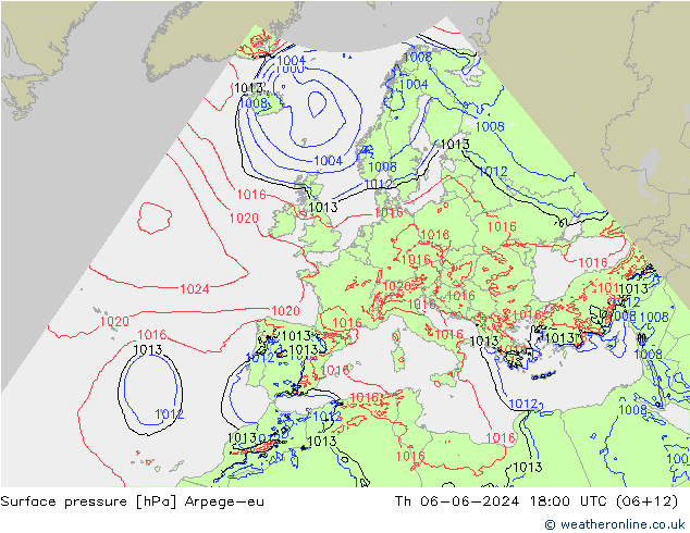 Yer basıncı Arpege-eu Per 06.06.2024 18 UTC