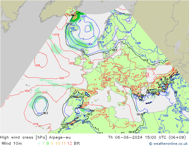 Izotacha Arpege-eu czw. 06.06.2024 15 UTC