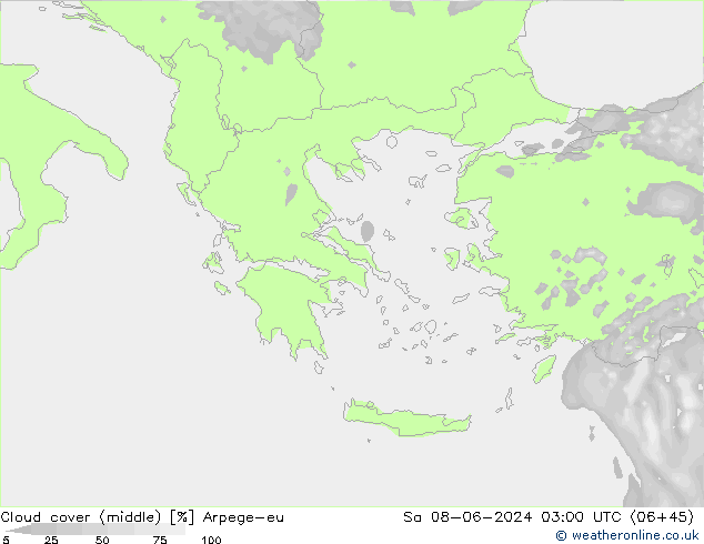 облака (средний) Arpege-eu сб 08.06.2024 03 UTC