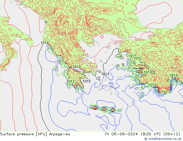 Bodendruck Arpege-eu Do 06.06.2024 18 UTC