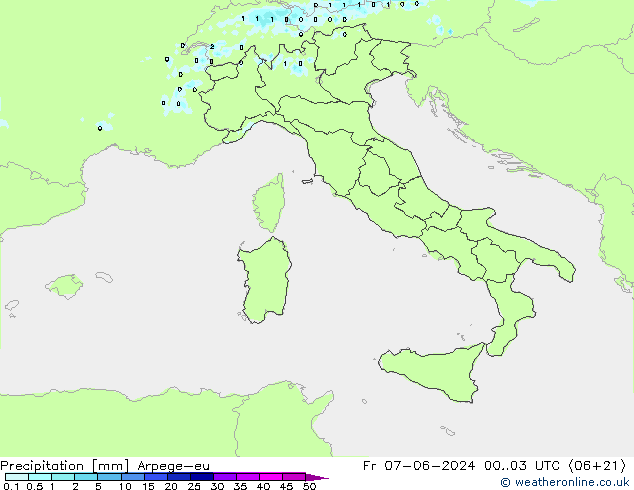 Precipitation Arpege-eu Fr 07.06.2024 03 UTC