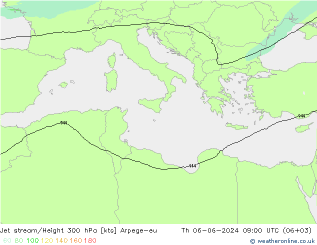 Prąd strumieniowy Arpege-eu czw. 06.06.2024 09 UTC