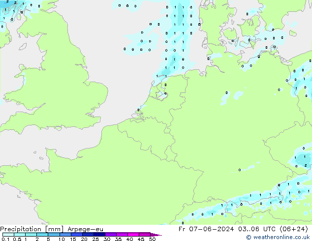 Precipitación Arpege-eu vie 07.06.2024 06 UTC