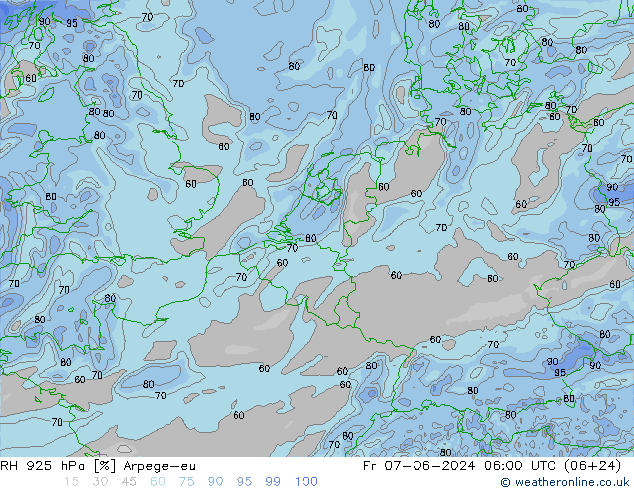 RV 925 hPa Arpege-eu vr 07.06.2024 06 UTC