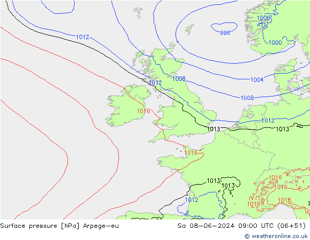 pressão do solo Arpege-eu Sáb 08.06.2024 09 UTC