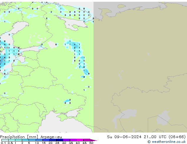 Precipitation Arpege-eu Su 09.06.2024 00 UTC