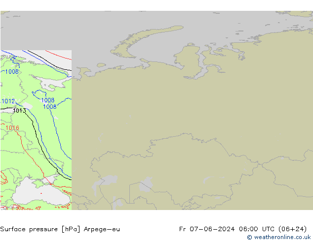 pression de l'air Arpege-eu ven 07.06.2024 06 UTC
