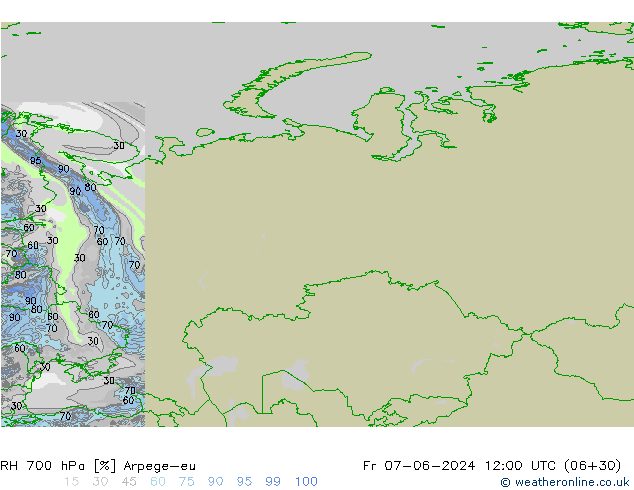 RV 700 hPa Arpege-eu vr 07.06.2024 12 UTC